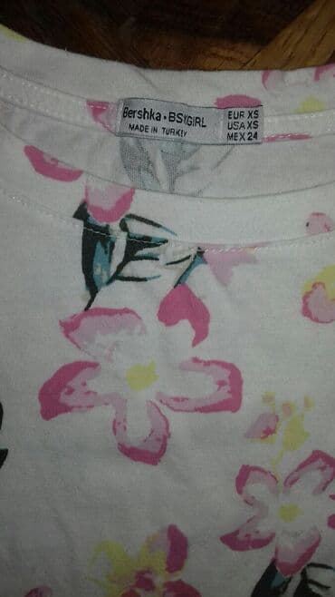 svecane pantalone i tunike: Bershka, XS (EU 34), Cvetni, bоја - Bela — 3