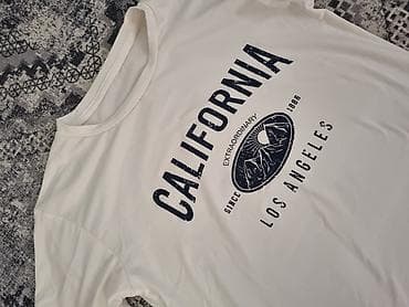 tom tailor majice: Bela muška/ženska majica kratkih rukava sa printom “CALIFORNIA – LOS — 2