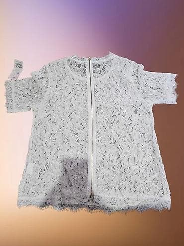 rieker obuca u nisu: Čipkana bluza kratkih rukava – bela/ivory S M L - Materijal: fina — 2