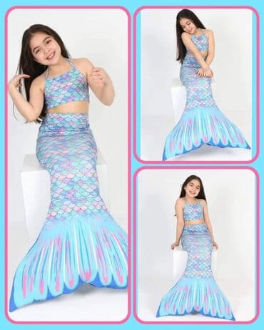 kabanice za devojcice: 🧜🏼‍♀️ Sirena trodelni kupaći kostimi 🥰 Veličine od 2 do 14 godina — 4