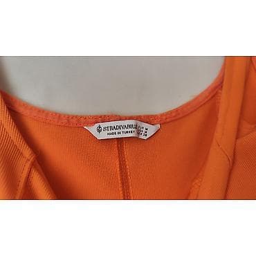haljine turske prodaja: Stradivarius haljina na bretele – narandžasta - Model: uska — 4