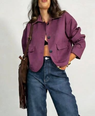 havajske kosulje: Ženska kraća jakna – više boja - Kroj: boxy/kratak, ravne linije — 1