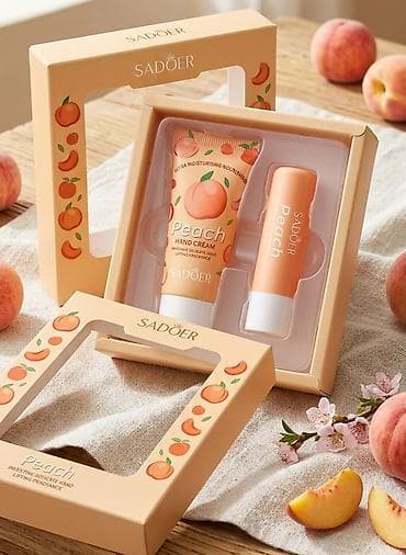 balea ulje za kosu: SADOER Peach set za negu ruku i usana - Set sadrži: - Peach Hand — 1