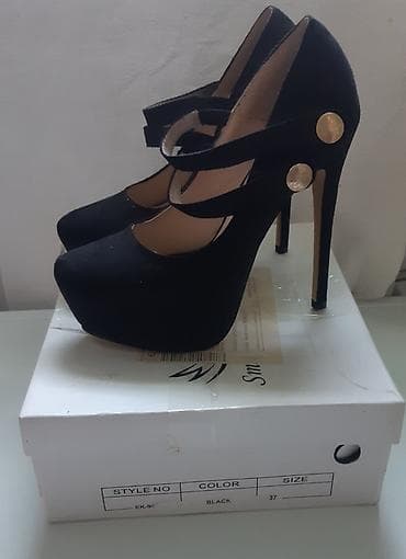 salonke broj 35: Elegantne nove crne cipele Small Swan - Model: salonke sa visokom — 3