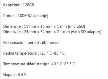 Memorijske kartice za kamere: Memorijska kartica 128 GB,nova,garancija 60 meseci,saljemo postom — 5