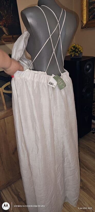 enigma haljine: H&M 6XL (EU 52), color - White, Evening, With the straps — 2