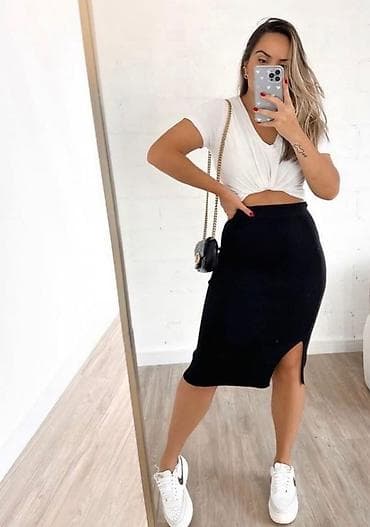 Suknja duboka sa slicem sa strane. Crna,pink,roza,borda,svetlo