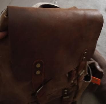 Ostalo: Vintage platneno-kožni ranac – vojnički/putnički stil - Materijali — 2