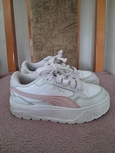 Puma dečije patike – koža/sintetika, bela boja sa puder‑roze Puma