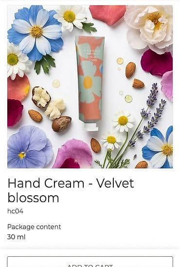 Krema za ruke – Velvet Blossom (hc04), 30 ml Opis: - Bogata, ali brzo