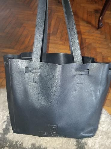 tesna koza: Torba Festina – crna shopper/tote torba - Materijal: koza - Boja — 1