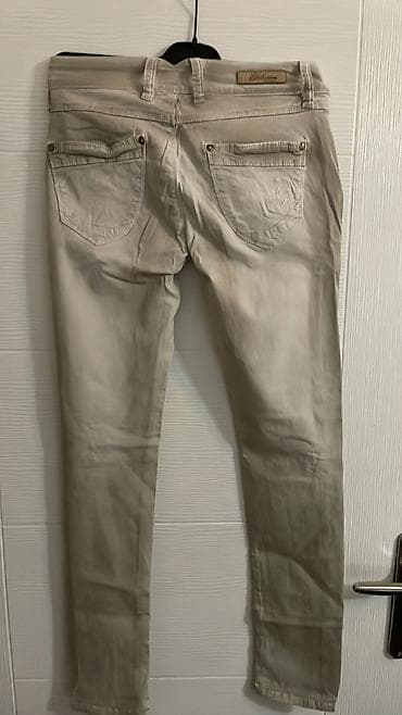 forclaz pantalone: Ženske pantalone – bež/peščana nijansa, uski kroj - Materijal — 2
