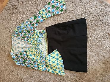 teranova majice: Komplet: Zara ženska bluza na preklop i Zara crna mini suknja - — 3