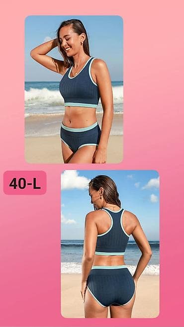 Dvodijelni ženski kupaći kostim – veličina 40 (L) - Model: sportski