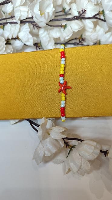 dzepni sat cena: Letnja narukvica sa perlicama i morskom zvezdom - Ručno nizana — 1