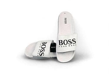 pink sandale: HUGO BOSS muške papuče – model sa širokim kaišem - Boja: bela sa — 2