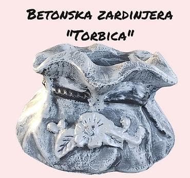 plotna na plin: Betonska žardinjera „Torbica” - Dekorativna žardinjera u obliku — 1