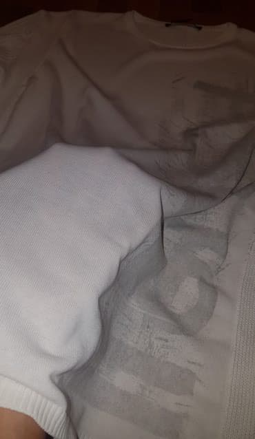 zara prsluk sa dva lica: Original Pal Zileri pull tanak beo pamucni letnji dzemper kao nov ! — 3
