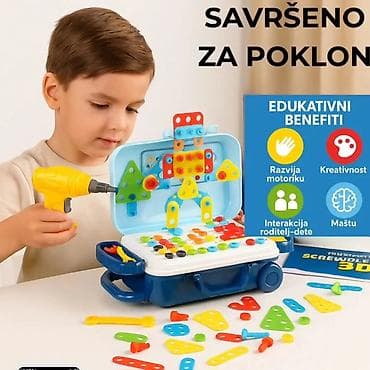 Edukativni set “Screw Puzzle Trolley Case” – 3D kreativni kofer sa