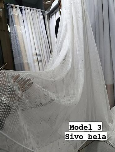beli ormar: Zavese – dekorativni veo od lagane, providne tkanine - Model 3: fino — 2