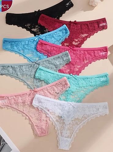 Muška obuća: Ženske čipkaste gaćice – set u više boja - Model: tangice/briefs sa — 1