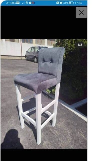bele plasticne stolice: Sa dugmetom su 40e a obicne barske 39 evra — 2