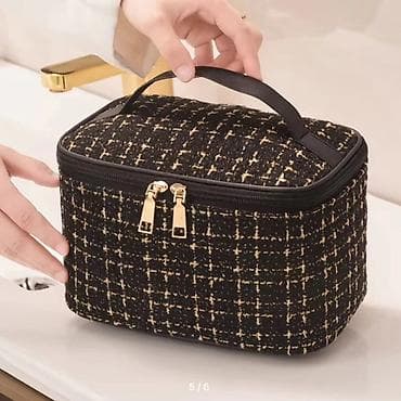 Elegantna kozmetička torbica/neseser sa ručkom - Materijal: tkanina