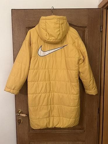krem sako: Nike ženska duga zimska jakna s kapuljačom – žuta Nošena jednu sezonu — 4