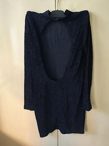 elipsa duge haljine: H&M Divided crna mini haljina s dugim rukavima - Materijal — 2