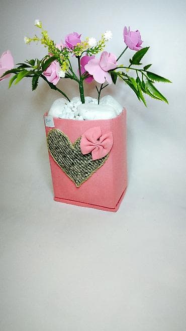 Prehrambeni proizvodi: Dekorativna aranžerska saksija sa veštačkim cvećem - Kvadratna — 2