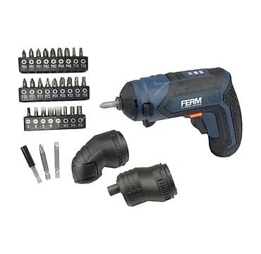Pribor i dodaci za alate: FERM akumulatorski odvijač sa setom nastavaka i uglovnim adapterima - — 1