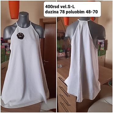 Bela letnja haljina bez rukava - Kroj: A-linija, halter izrez sa uskim na lalafo.rs Bela letnja haljina bez rukava - Kroj: A-linija, halter izrez sa uskim