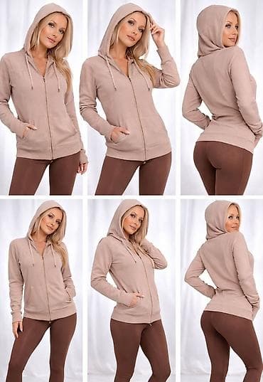 diskverd farmerke: Ženska dukserica sa kapuljačom na rajsferšlus - Boja: puder/blijedo — 3