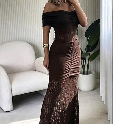 elegantne bele haljine: Elegantna ženska dugahaljina sa golim ramenim. - Kroj: pripijena — 3