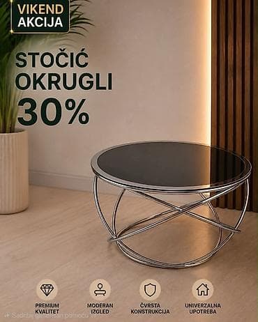 oglas za prodaju dece: Okrugli stočić modernog dizajna, idealan za dnevnu sobu, salon — 1
