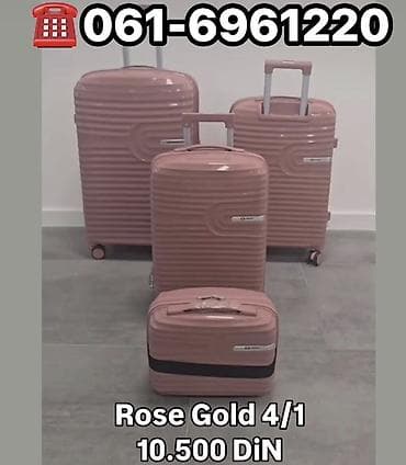 Set kofera Rose Gold 4/1 - Elegantna boja rose gold, talasasta