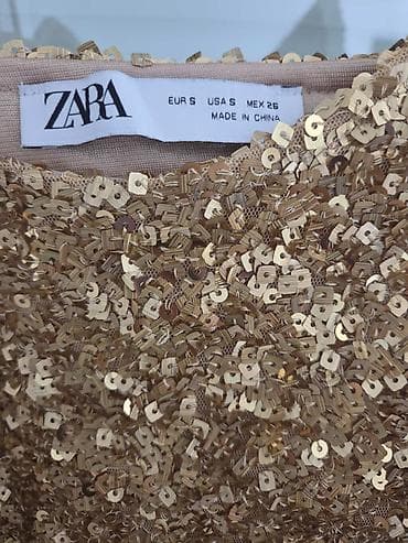 sandala stikla: Zara haljina sa šljokicama – zlatna nosena jednom - Brend: ZARA - — 4