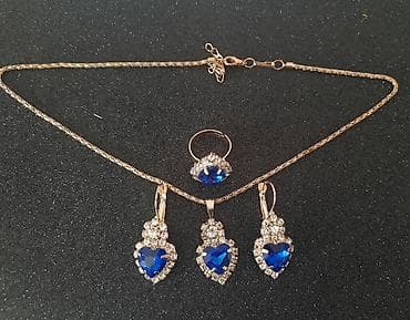 moderne zlatne narukvice: Nakit Set Ogrlica, minđiše i prsten. Slanje poštom. - Postekspres - — 2