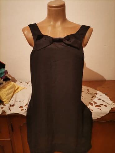 Haljine: Crna elegantna haljina + top (2 komada) - Haljina: crna, strukirana — 2