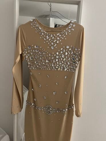 haljine ivet rs: 9Fashion Woman M, color - Beige, Evening, Short sleeves — 1