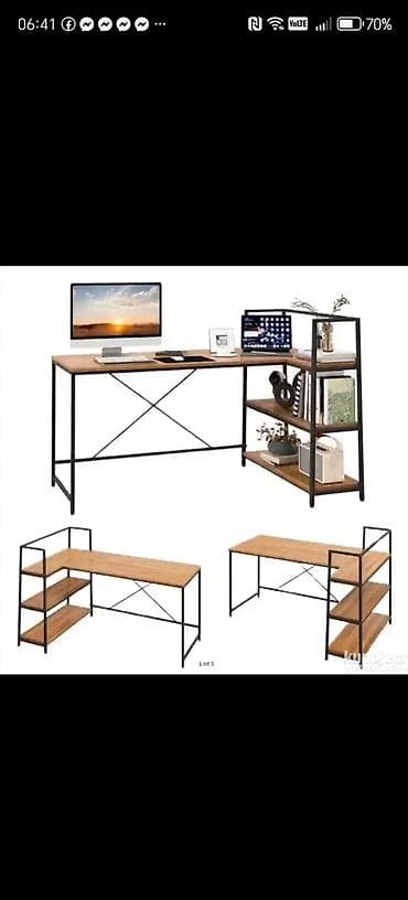 sara namestaj – слике: Radni sto sa bočnim policama – industrijski dizajn - Materijal — 2