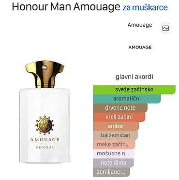 parfemske note: Na slici je prikazan parfem Amouage Honour. Brend Amouage potiče iz — 2