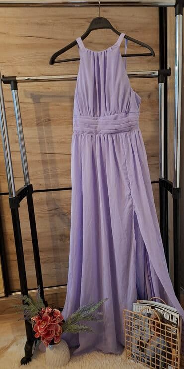 zara helanke sa prorezom: S (EU 36), color - Lilac, Evening, Without sleeves — 3