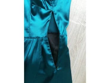 Women's Clothing: Unikatna petrolej haljina od satena. Šivena, jednom nošena. Gornji deo — 3