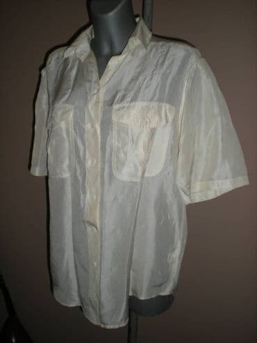 crop top c a: L (EU 40), Silk, Single-colored, color - ivory — 3