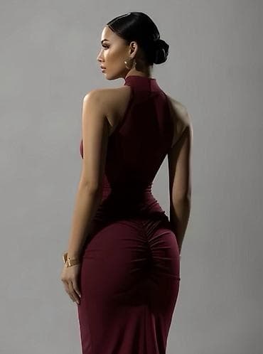 odeca na engleskom: 🔥Elegantna duga haljina bez rukava sa visokim izrezom na nogi ✅2999 — 6