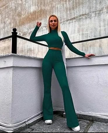 ecco ženske čizme: Dvodijelni ženski komplet – crop top i pantalone zvoncarice - Gornji — 5