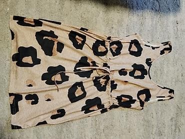 Haljina bez rukava sa animal printom (leopard uzorak) - Kroj