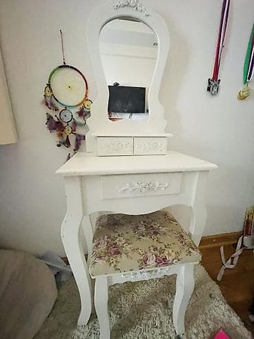 moderna s: Toaletni sto sa ogledalom i tabureom – vintage/shabby chic stil - — 2