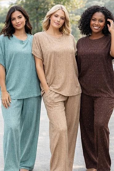 lakovane pantalone: Ženski komplet – majica i pantalone - Udoban dvodelni set za svaki — 4